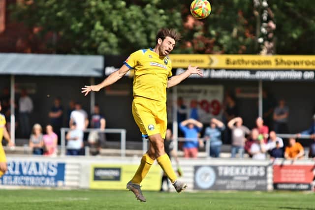 Andreas Robinson made his competitive Gosport Borough debut at Chesham. Picture by Tom Phillips