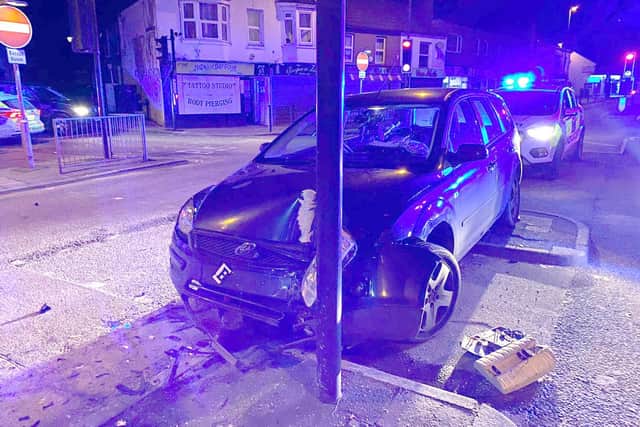 The crash at the Crossways on February 8
Picture: Hampshire Constabulary / Twitter