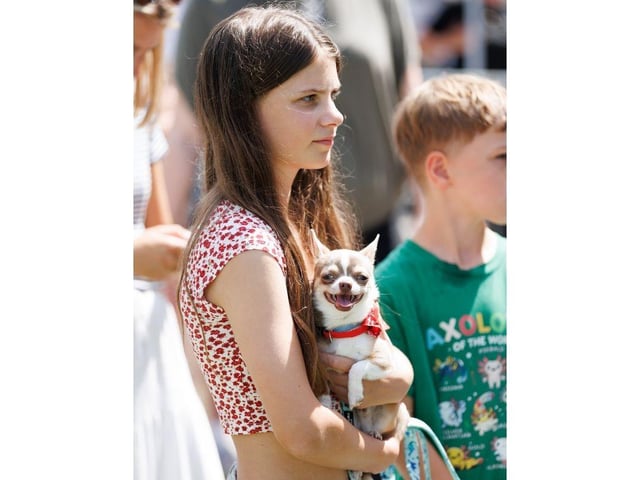 Matilda with dog Arnie at Whiteley Doggie Day.