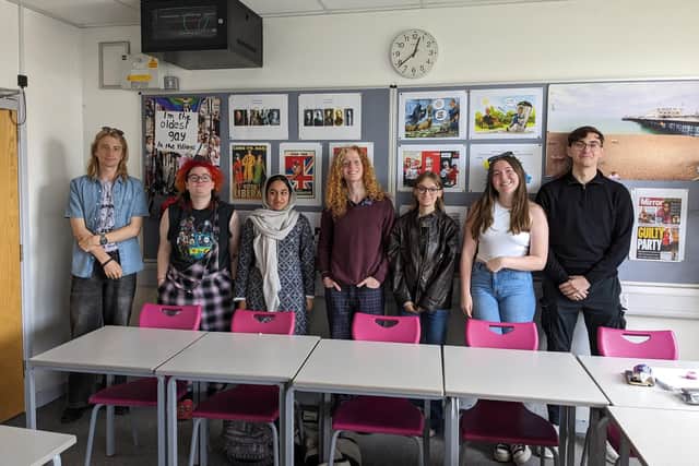 (L-R) Joshua Wall, Forest, Malaika, Robin Gilmour, Poppy Shipman, Lauren Chamberlain, Jack Wadham
