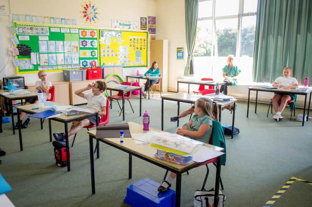 How a socially-distanced classroom looks