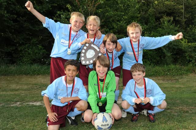 Flashback to June 2011 - Wimborne Junior School football team. Back (from left): Harvey Tanner,  Tommy Leigh, Ted Graham, Olly Reeves (11). Front : Pascal Link, Sonny O'Neill, Dylan Fletcher. Picture: Ian Hargreaves