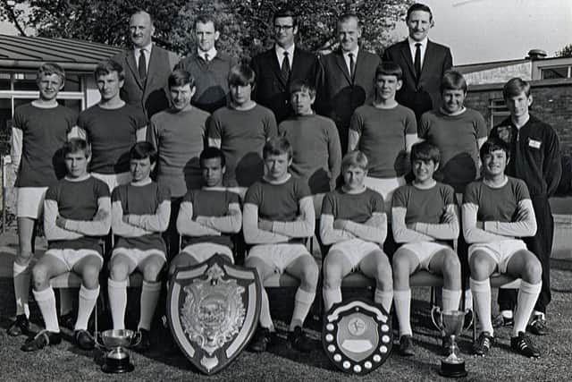 Tony Webb with the triumphant Gosport and Fareham Schools U15 team from the 1967/8 season, which won the Pickford Shield, the Charlton Cup, the Directors' Cup and the Col Sharpe Shield