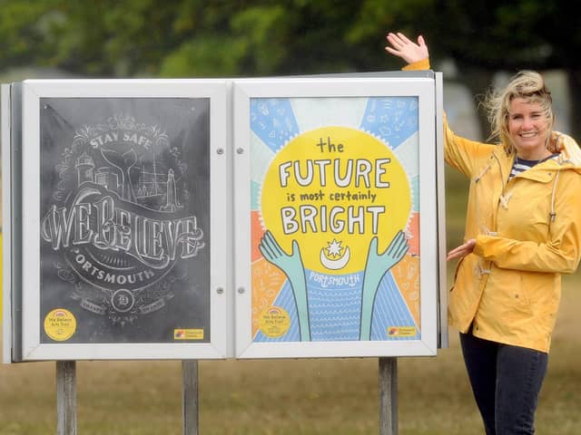 Billie Coe led the Portsmouth Creates project in 2020 where 20 local artists, who weren't eligible for government grants during lockdown, created art works which were put up on poster boards in the city.Picture: Sarah Standing