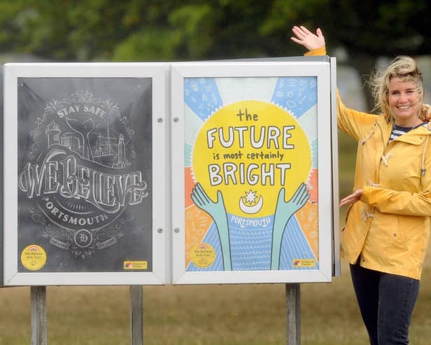 Billie Coe led the Portsmouth Creates project in 2020 where 20 local artists, who weren't eligible for government grants during lockdown, created art works which were put up on poster boards in the city.Picture: Sarah Standing