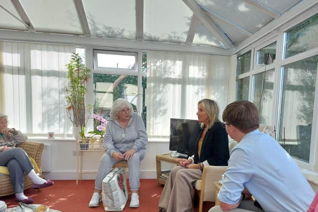 Dame Caroline spoke with residents at Tamar House