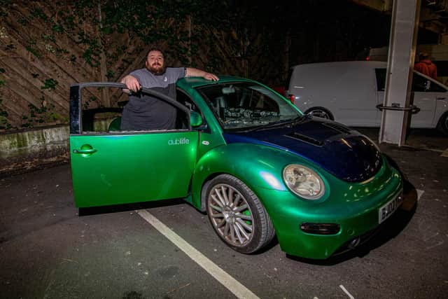 LLP car meet are highlighting how their car meet is different from any otherPictured:  Craig Longman with his Volkswagen Beetle at Tesco carpark, Havant on Wednesday 1st February 2023Picture: Habibur Rahman