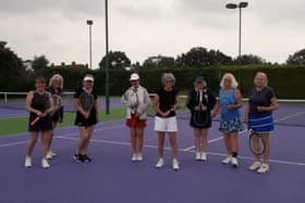 Warsash and Rowlands Castle ladies players, from left: Liz Marenghi, Dreen Chestnutt, Michele Harpur, Karen Harrison, Janet Beal, Jan Grant, Denise Franks and Linda Pine