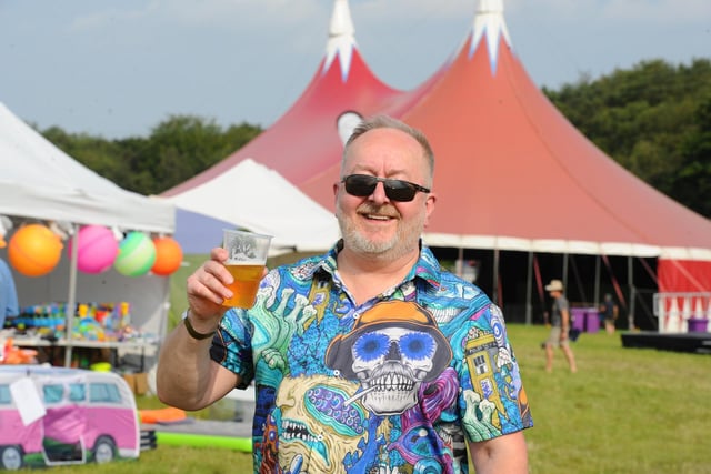 Wickham Festival 2024 got underway at their new arena site in Shedfield on Thursday, August 1. 

Pictured is: Nick Klaassen from Glasgow, who is visiting the Wickham Festival on his own for the very first time.

Picture: Sarah Standing (010824-2978)