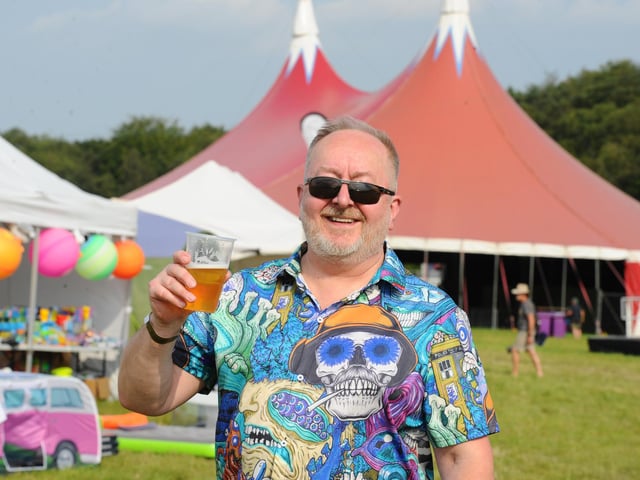 Wickham Festival 2024 got underway at their new arena site in Shedfield on Thursday, August 1.
Pictured is: Nick Klaassen from Glasgow, who is visiting the Wickham Festival on his own for the very first time.
Picture: Sarah Standing (010824-2978)