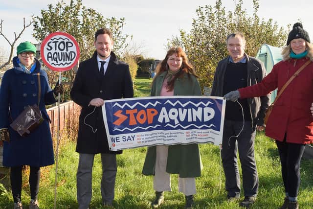 Jane Shepherd, Stephen Morgan MP, Paula-Ann Savage, shadow energy minister Alan Whitehead, Viola Langley. Picture: Keith Woodland (041221-5)