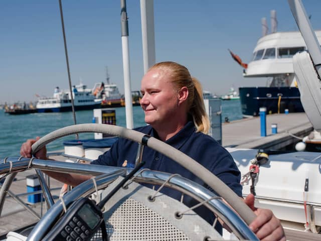 Jess Crook volunteering with the Tall Ships Youth Trust