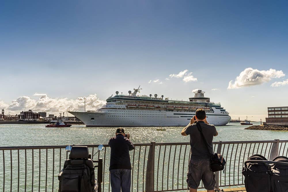 Majesty of the Seas arrives in Portsmouth for the first time - the biggest ship ever to sail into Portsmouth Harbour.  Photo: Tom Langford