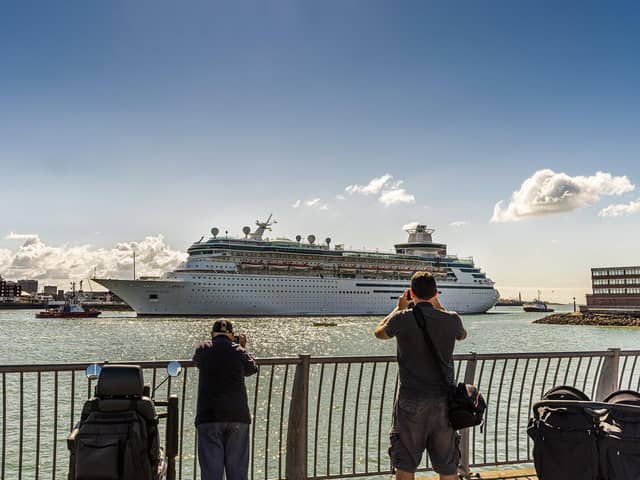 Majesty of the Seas arrives in Portsmouth for the first time - the biggest ship ever to sail into Portsmouth Harbour.  Photo: Tom Langford