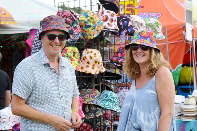 Wickham Festival 2024 got underway at their new arena site in Shedfield on Thursday, August 1. 

Pictured is: Brian Smith and Pauline Turner from Cornwall.

Picture: Sarah Standing (010824-2909)