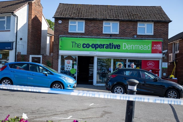 A fire has damaged the Cooperative shop in Denmead, with multiple fire services in attendance, along with a police exclusion area and road closure.
Pictured - Cooperative shop in Denmead after the fire had been put out.
Photos by Alex Shute