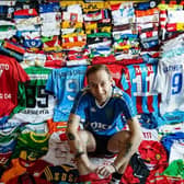 Pompey fan Antonio Massari, 35, has travelled to more than 22 countries since taking on his challenge to wear a different football shirt every day.