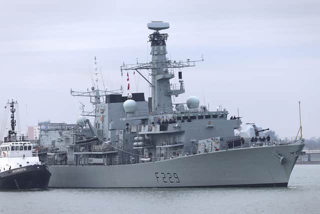 HMS Lancaster pictured returning to Portsmouth in December after her major refit. Photo: AB Chris Sellars/Royal Navy