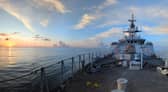HMS Trent off the coast of Portugal. Picture: Royal Navy.