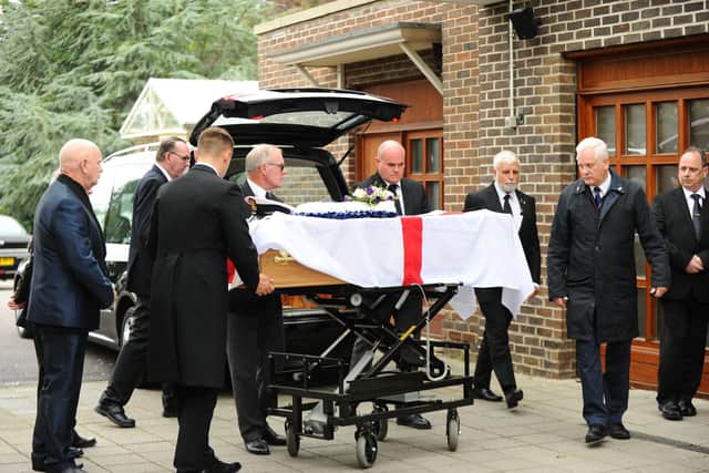 The funeral of Royal Navy veteran David Nutter took place on Tuesday, August 8, at Portchester Crematorium. Picture: Sarah Standing (080823-1240)