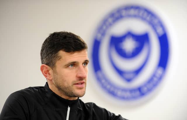 New Pompey head coach John Mousinho takes charge of his first Blues game against Exeter today. Picture: Sarah Standing (200123-4809)