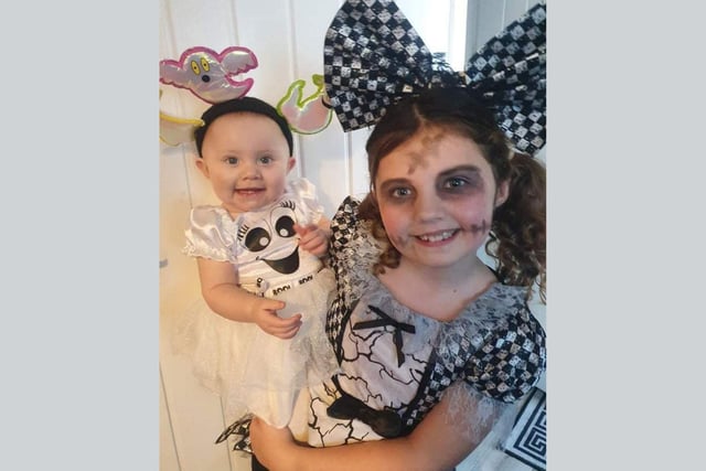 Lola and Lana, age 8 years and 8 months respectively got in the family spirit this Halloween!
