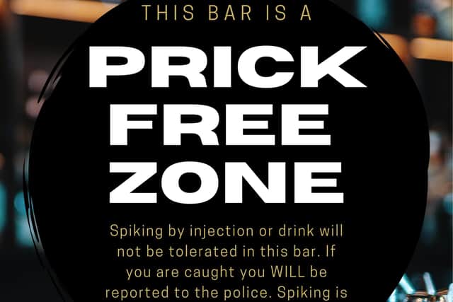 The anti-spiking poster campaign run by Pompey Safe Space Scheme. Picture: Pompey Safe Space Scheme