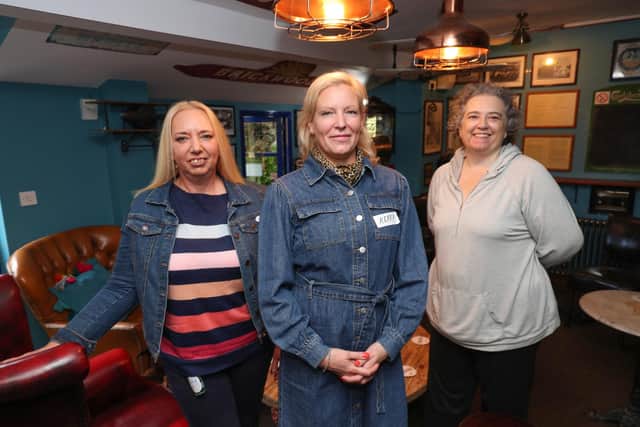 From left, Elsie Worrall, Kerry Hutton and Sally Taylor.
Picture: Stuart Martin (220421-7042)