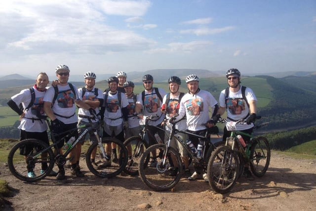 Team broken hearts ready for their Peak District Mountain Bike Challenge for the British Heart Foundation back in 2014