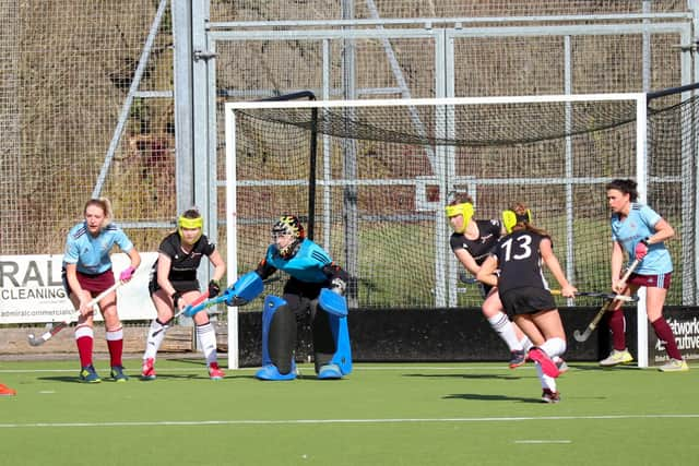 Fareham defend a penalty corner. Picture: Tris Page