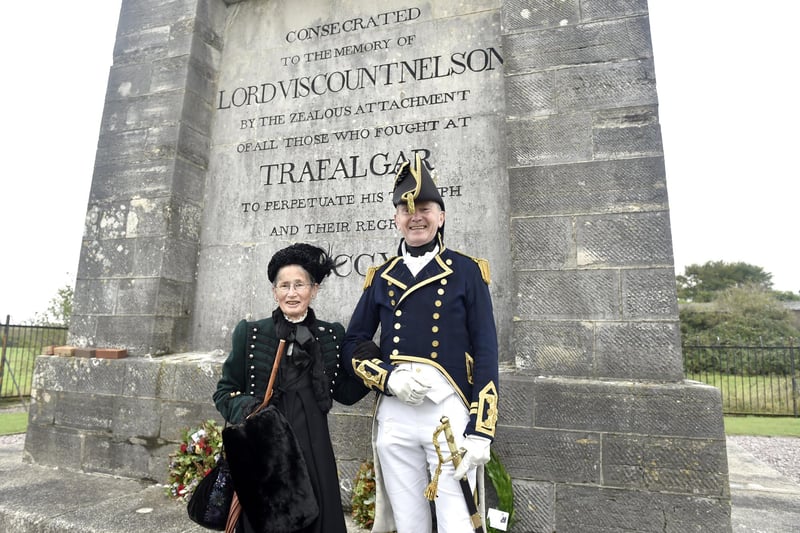 A service to commemorate Trafalgar Day took place on Friday, October 20, at the Nelson Monument along Portsdown Hill. Pictured is: Captain Roger Glancefield with friend Janet Mummery.