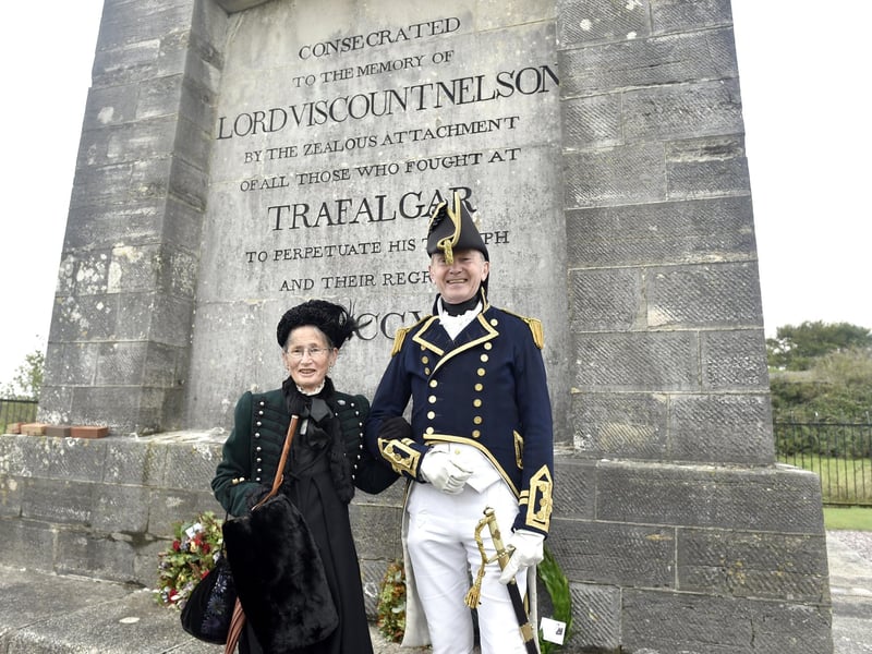 A service to commemorate Trafalgar Day took place on Friday, October 20, at the Nelson Monument along Portsdown Hill. Pictured is: Captain Roger Glancefield with friend Janet Mummery.