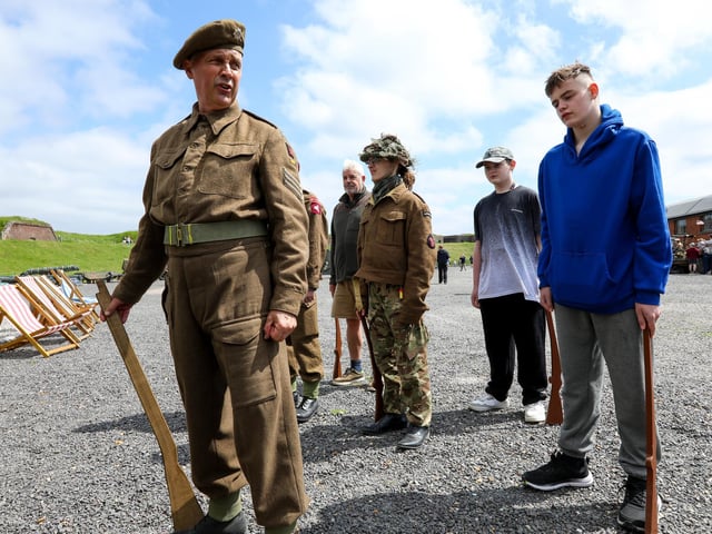 Military drills at Fort Nelson.