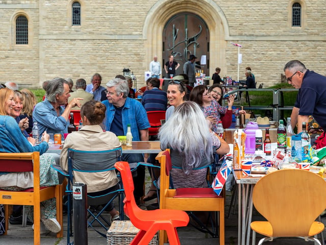 The jubilee street party at Portsmouth Cathedral. Picture: Mike Cooter (050622)