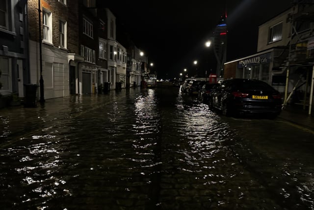 Flooded streets of Old Portsmouth last night as captured by Marcin Jedrysiak.