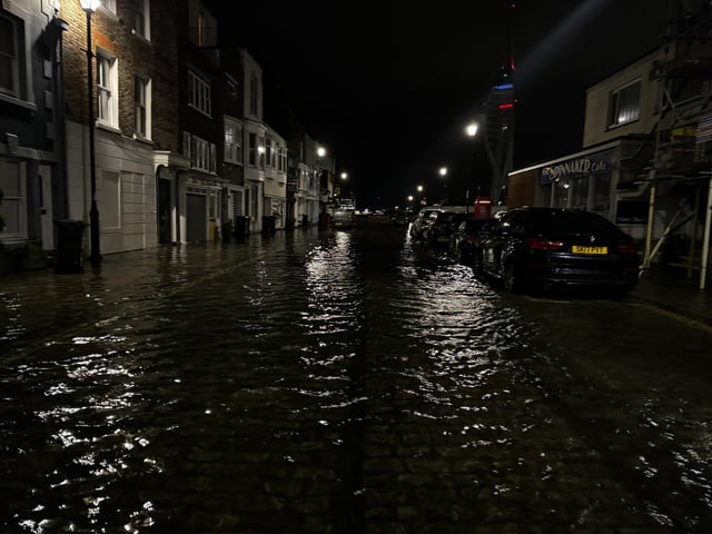 Flooded streets of Old Portsmouth last night as captured by Marcin Jedrysiak.