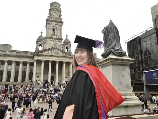 University of Portsmouth students graduating from business, leadership and human resource management at Portsmouth Guildhall on Monday, July 24.
Pictured is: Morgan Goodsell.
Picture: Sarah Standing (240723-7051)
