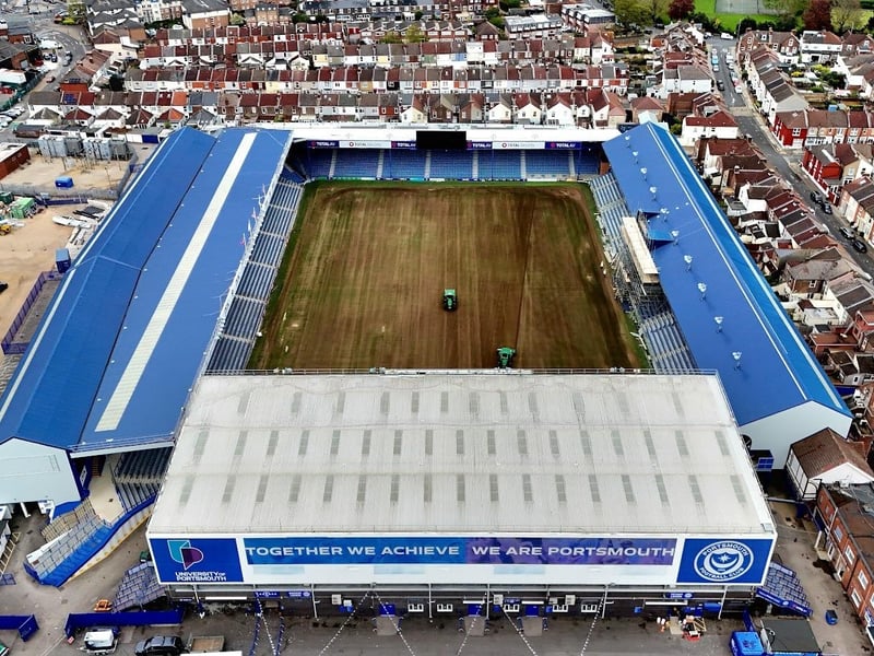 Drone footage has captured some incredible images of the football pitch at Fratton Park as it gets ready for next season. Picture credit: My Portsmouth By Drone