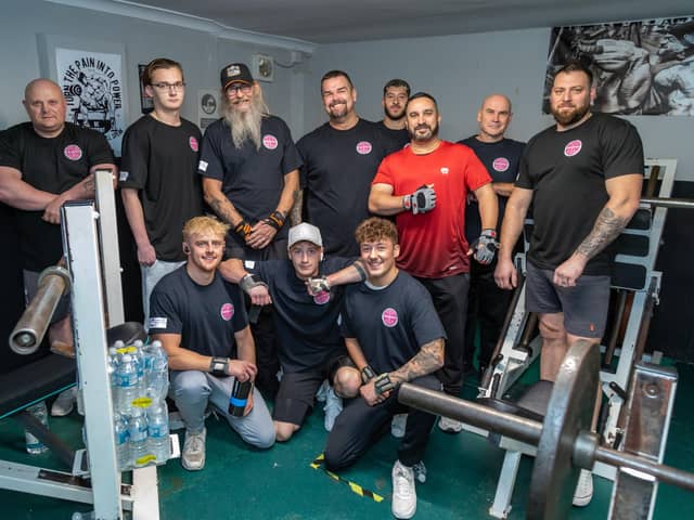 Members of the Southern Strength UK gym who took part in the chairty event. Picture: Mike Cooter (011022)