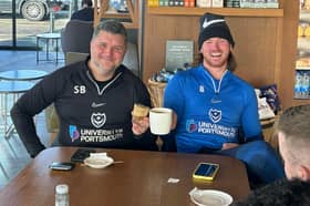 Former Pompey coach Simon Bassey, left, with ex-Blues player Ryan Tunnicliffe