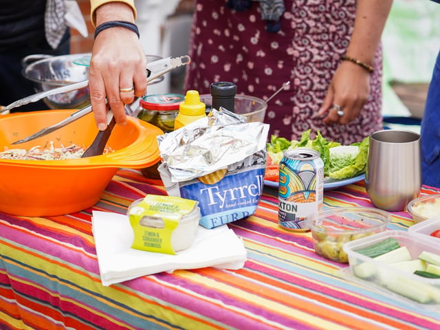 The spread at St Ronans Avenue VE Day street party.  Picture: Alec Chapman