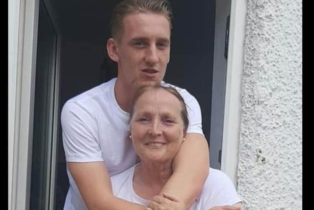 Marie Curtis with Pompey winger and son Ronan Curtis.