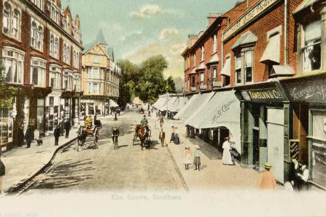 A postcard of Elm Grove, Southsea, around the time when Arthur Conan Doyle lived there