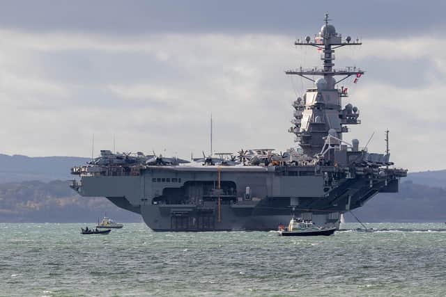 USS Gerald R Ford leaving the Solent on Friday, November 18, 2022.
Picture: Mark Rutley Photography