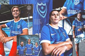 Pompey's 2023-24 home shirt.