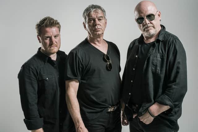 The Stranglers in 2021. From left: Jim Macaulay, Jean-Jacques Burnel, Baz Warne. Picture: Colin Hawkins