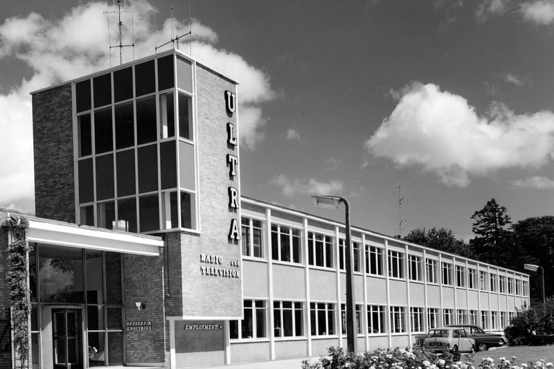 An exterior view of the Ultra Radio and Television factory in Gosport.