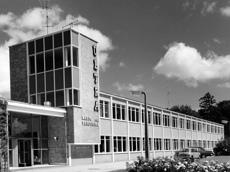 An exterior view of the Ultra Radio and Television factory in Gosport.