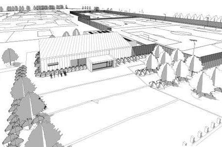An artist's impression of the planned new pavilion on the King George V playing fields in Cosham