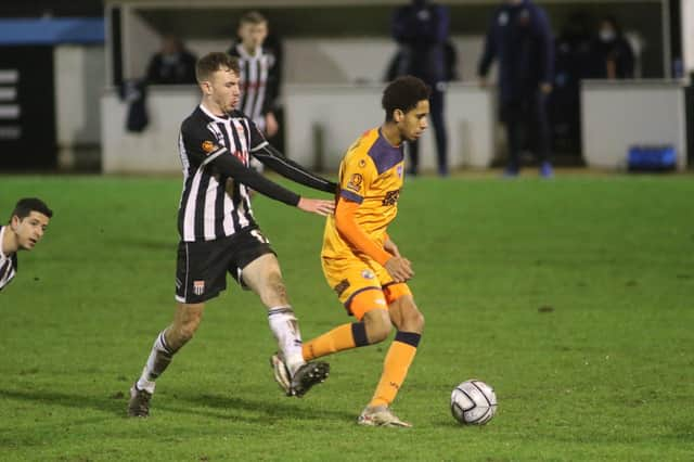 Leon Chambers-Parillon, right, has returned to Hawks on loan. Pic: Kieron Louloudis.